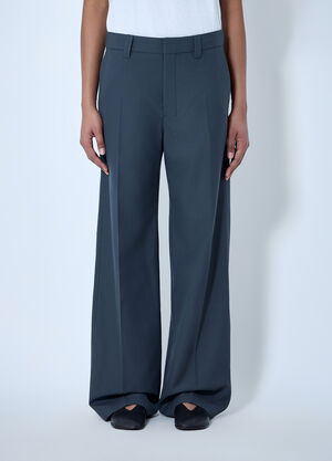 Lemaire Wide-Leg Tailored Trousers Dark Grey lem0264003