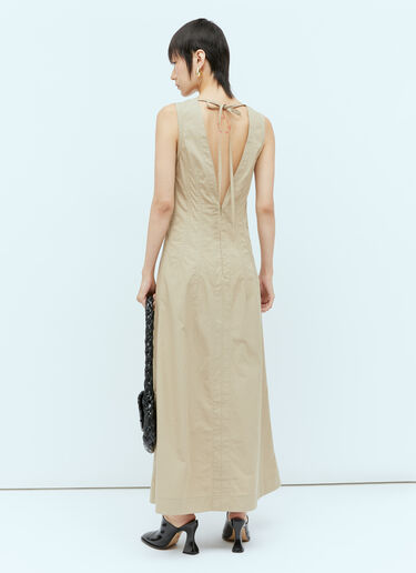 Bottega Veneta V Neck Maxi Dress Beige bov0256032