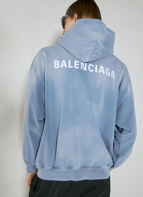Balenciaga Logo Embroidery Hooded Sweatshirt Black bal0154054