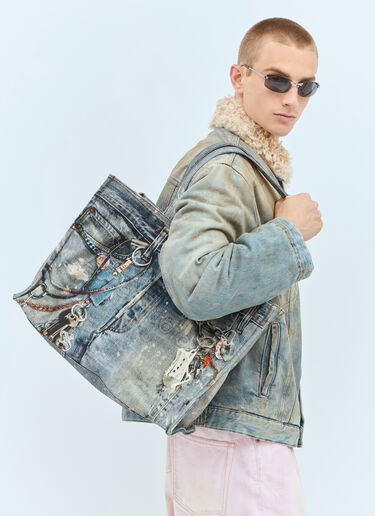 Acne Studios Printed Tote Bag Blue acn0158033