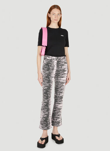 GANNI Betzy Cropped Printed Jeans Pink gan0248022