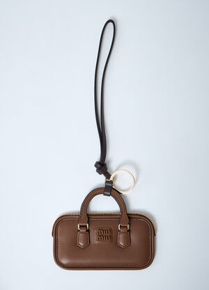 Miu Miu Arcadie Leather Keyring Brown miu0262054