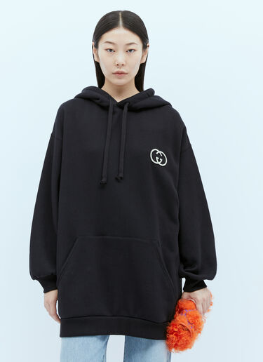Gucci 맥시 인터로킹 GG 후드 스웨트셔츠 블랙 guc0253069