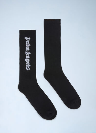Flames Logo Socks Palm Angels Flames Logo Socks Black pma0160020