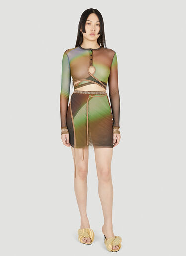 Ottolinger Fade Mesh Wrap Top Brown ott0248008