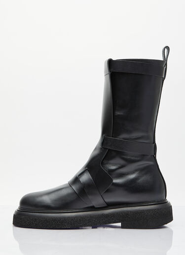 Max Mara 가죽 바이커 부츠 블랙 max0254058