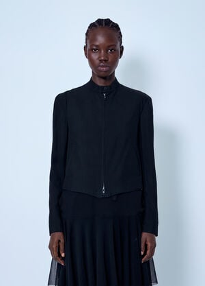 LIMI Feu Gusseted Stand Collar Blouson Black lmf0263003