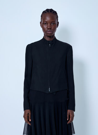 LN-CC® - LIMI Feu: Gusseted Stand Collar Blouson - Black LIMI Feu Gusseted Stand Collar Blouson Black lmf0263003