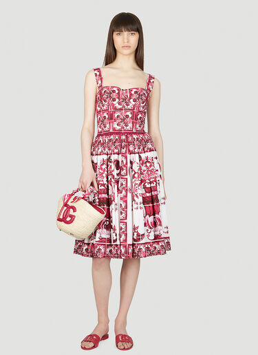 Dolce & Gabbana 마졸리카 프린트 드레스 핑크 dol0253003
