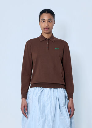 Prada Silk Polo Shirt Brown pra0264006