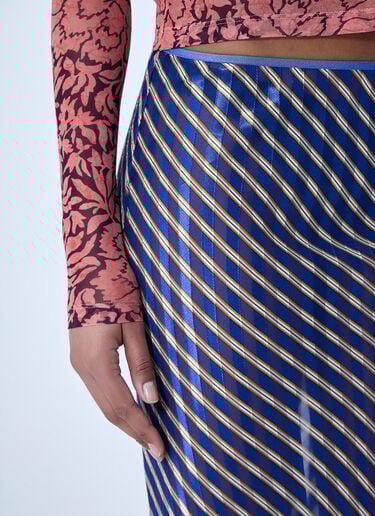 Dries Van Noten Diagonal Stripe Midi Skirt Blue dvn0263004