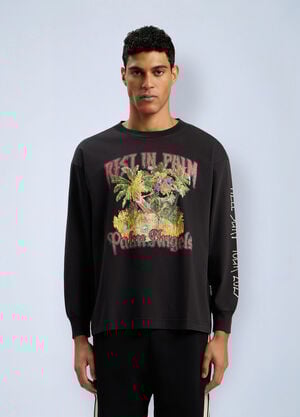 Palm Angels Rest In Palm Long Sleeve T-Shirt Black pma0162105