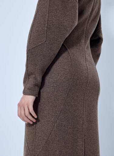LN-CC® - Max Mara: High-Neck Wool and Cashmere Jersey Dress - Dark Brown Max Mara High-Neck Wool and Cashmere Jersey Dress Dark Brown max0266221