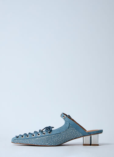 GANNI Embellished Denim Mules Blue gan0260020