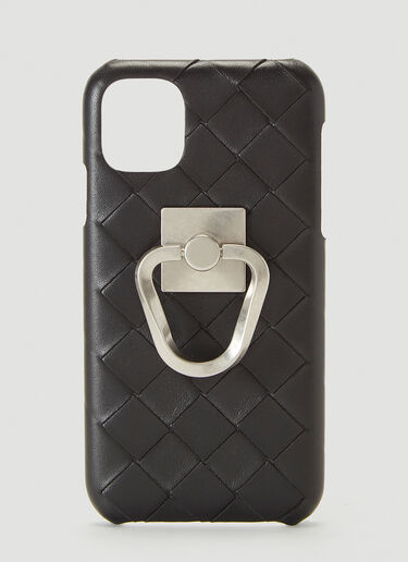 Bottega Veneta Woven Leather iPhone 11 Case Black bov0240011