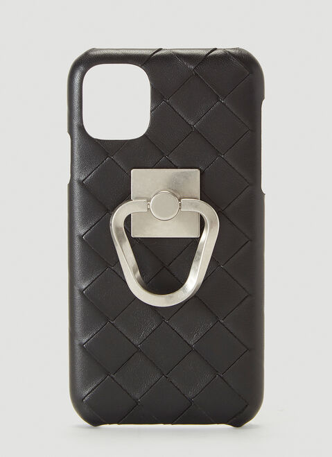 Bottega Veneta Woven Leather iPhone 11 Case Black bov0251056