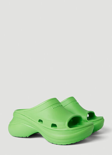 Balenciaga x Crocs 厚底泳池拖鞋 绿色 bal0249132