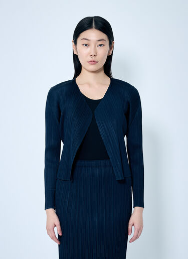 Pleats Please Issey Miyake Pleated Cardigan Blue plp0259018