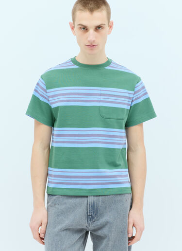 Brain Dead Baker Striped Pocket T-Shirt Green bra0154006