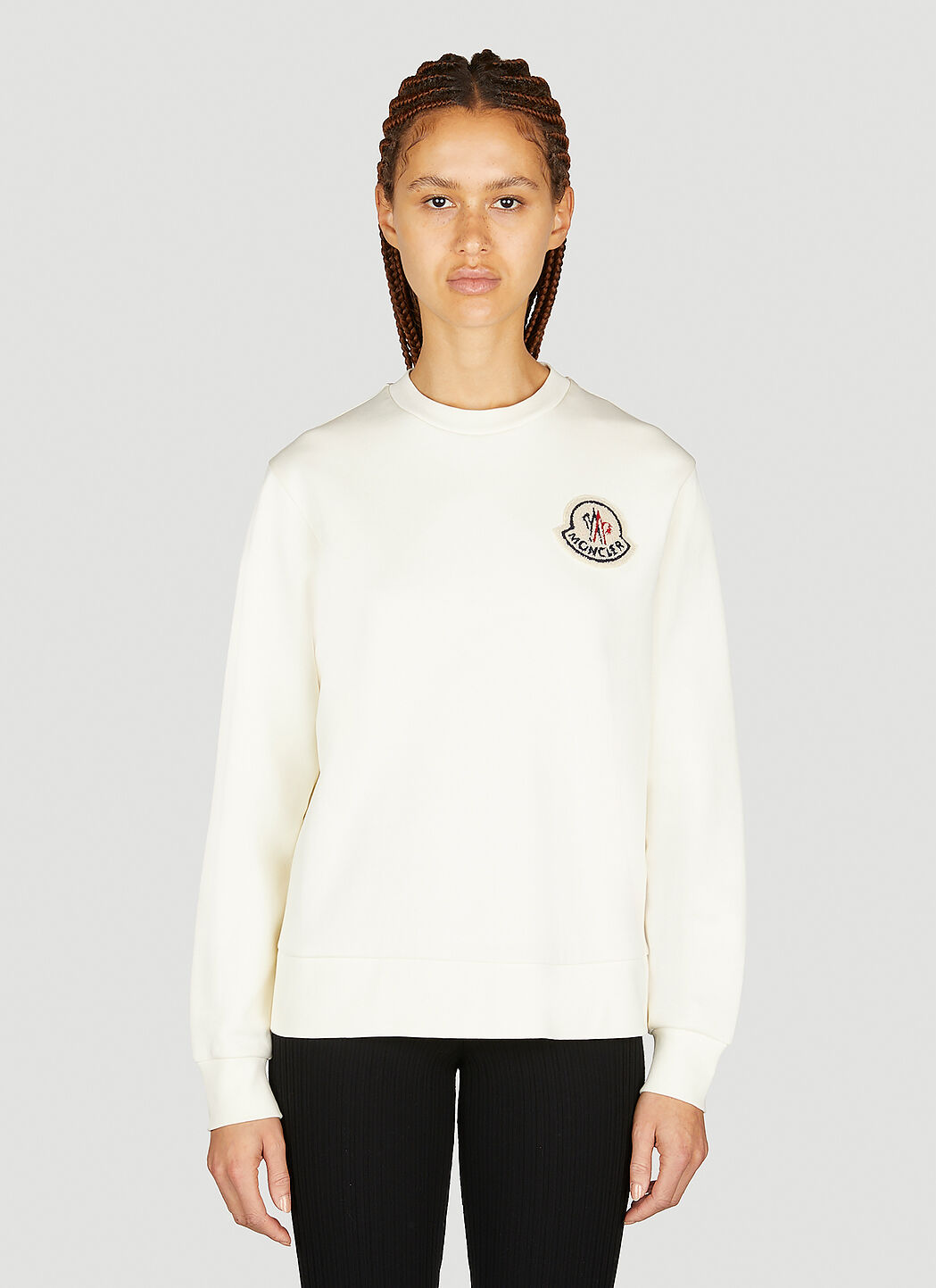 Moncler logo patch sweatshirt outlet