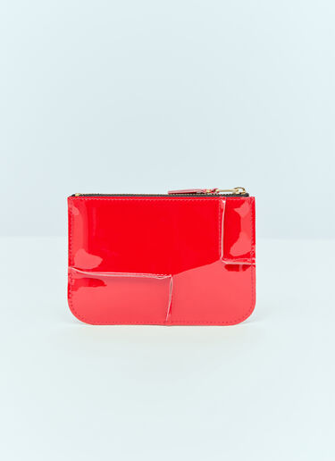 Comme des Garçons Wallet 리버스-헴 지퍼 파우치 레드 cdw0356002