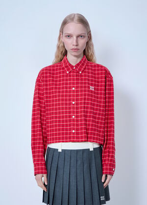 Miu Miu Checkered Button-Down Shirt Red miu0266061