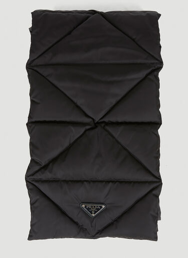 Prada Re-Nylon Quilted Hooded Scarf Black pra0349004
