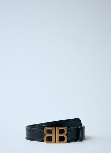 Balenciaga BB Soft Leather Belt Black bal0259039