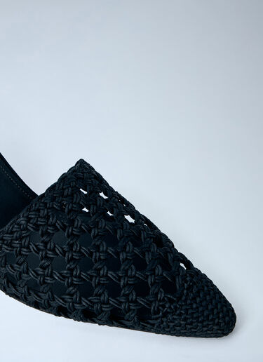 Jacquemus Woven Wedge Sandals Black jac0264036