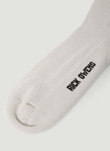 Rick Owens Logo Intarsia Socks Cream ric0249028