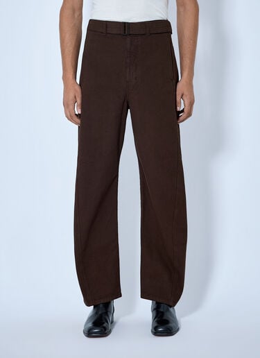 LN-CC® - Lemaire: Twisted Belted Pants - Brown Lemaire Twisted Belted Pants Brown lem0366002