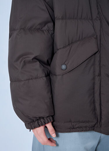 Miu Miu Padded Jacket with High Collar Brown miu0264223