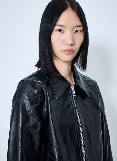 Our Legacy Mini Top Dyed Leather Jacket Black our0265038