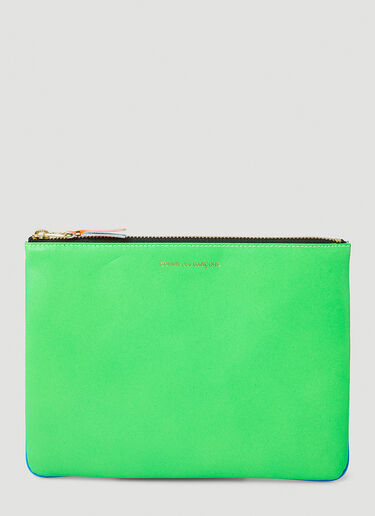 Comme Des Garcons Wallet Huge Logo Pouch Bag Green cdw0348013