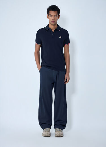 Moncler Logo Patch Polo Shirt Navy mon0163034