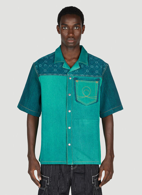 Hender Scheme Panelled Denim Shirt Beige hes0348031