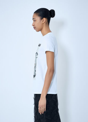 Max Mara Graphic Print Cotton T-Shirt White max0264011
