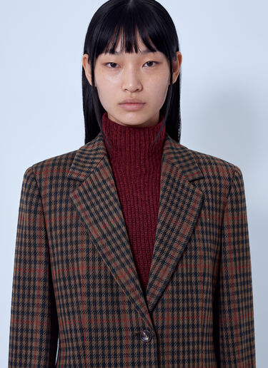 LN-CC® - Max Mara: Checked Blazer - Brown Max Mara Checked Blazer Brown max0266015