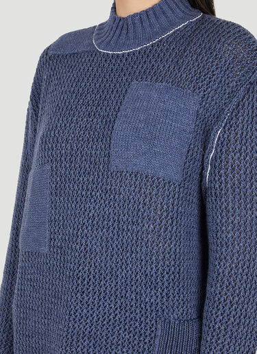 MM6 Maison Margiela Roll Neck Knit Jumper Dark Blue mmm0249009