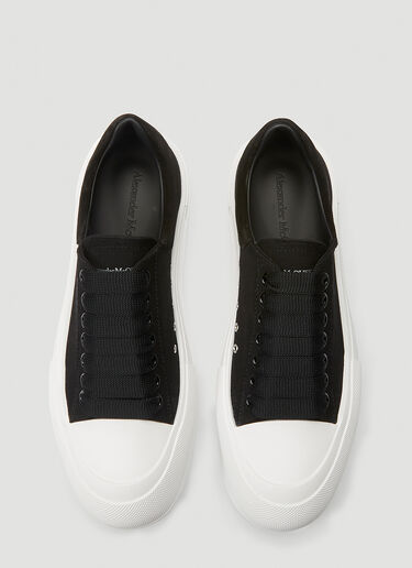 Deck Lace-Up Plimsoll Sneakers Alexander McQueen Deck Lace-Up Plimsoll Sneakers Black amq0244027