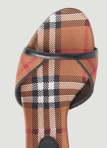 Burberry Wendy Check High Heel Sandals Brown bur0252024