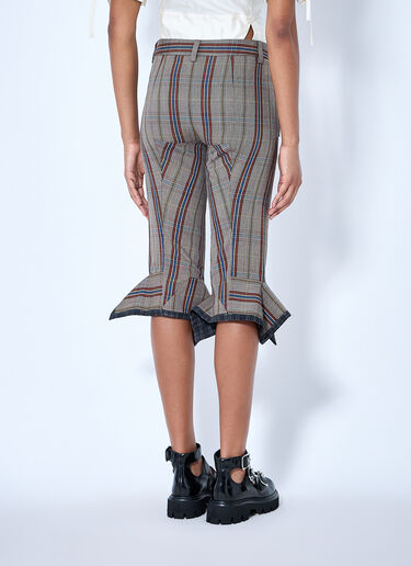 LN-CC® - Vivienne Westwood: Flared Plaid Cropped Trousers - Beige Vivienne Westwood Flared Plaid Cropped Trousers Beige vvw0265027