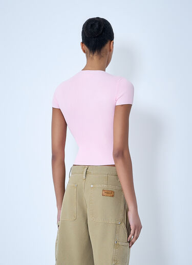 Alexander Wang Logo Short Sleeve T-Shirt Pink awg0264002