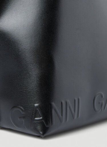 GANNI Banner Shopper Tote Bag Black gan0248042