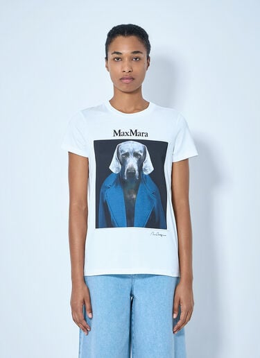LN-CC® - Max Mara: Graphic Print T-Shirt - White Max Mara Graphic Print T-Shirt White max0265009