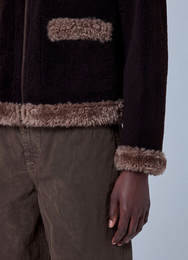 LN-CC® - Moncler: Leuctre Hooded Shearling Short Down Jacket - Dark Brown Moncler Leuctre Hooded Shearling Short Down Jacket Dark Brown mon0266024