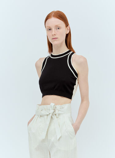 Max Mara Knit Crop Top Black max0256027