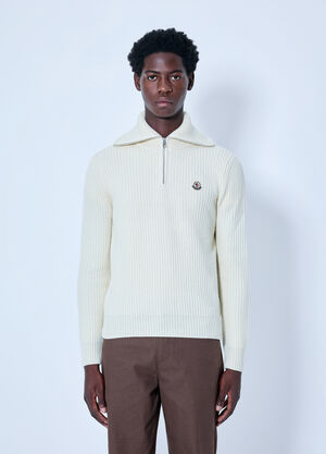 Moncler Ribbed Cotton Sweater White mon0166032