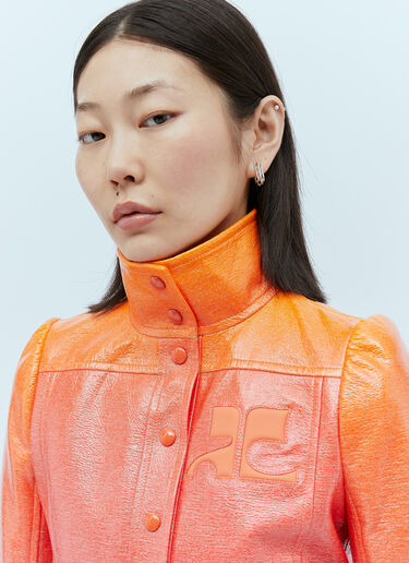 Courrèges 그라데이션 선셋 비닐 재킷 오렌지 cou0253002