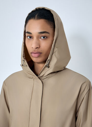 Moncler Hooded Parka Coat Beige mon0264013